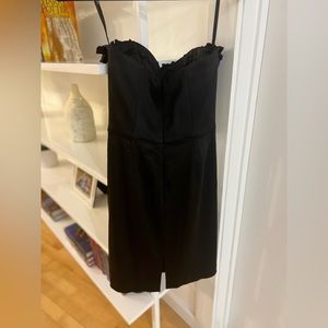 White House Black Market Black Strapless Ruffled Cocktail Dress Size 4